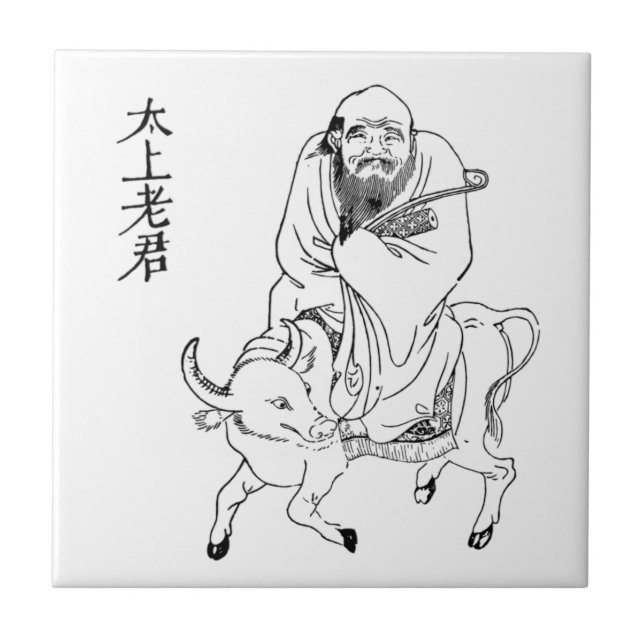 Lao Tzu Ming-Dynastie-chinesische Malerei Fliese (Vorderseite)