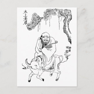 Lao Tzu Ming-Dynastie chinesische Malerei Postkarte
