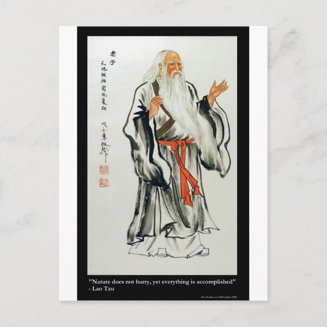 Lao Tzu Nature Hurries Zitat Geschenke und T-Shirt Postkarte (Vorderseite)