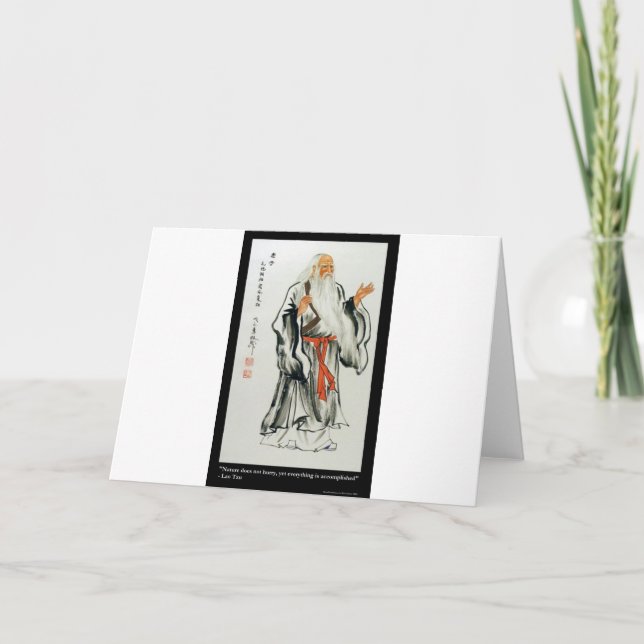 Lao Tzu Nature Hurries Zitate Geschenke und T-Shir Karte (Vorderseite)