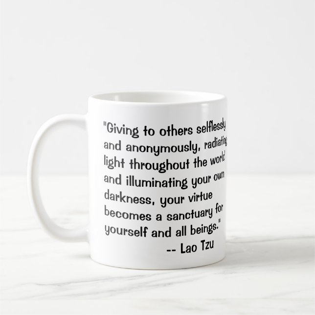 Lao Tzu on Darkness Zitat Kaffeetasse (Links)