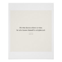 Lao Tzu Poster: Erleuchtete Selbsterkenntnis