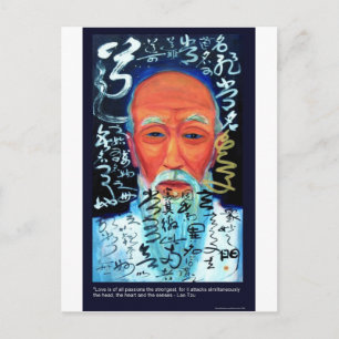 Lao Tzu Zitate über Liebe/Leidenschaft/Sinne Gesch Postkarte