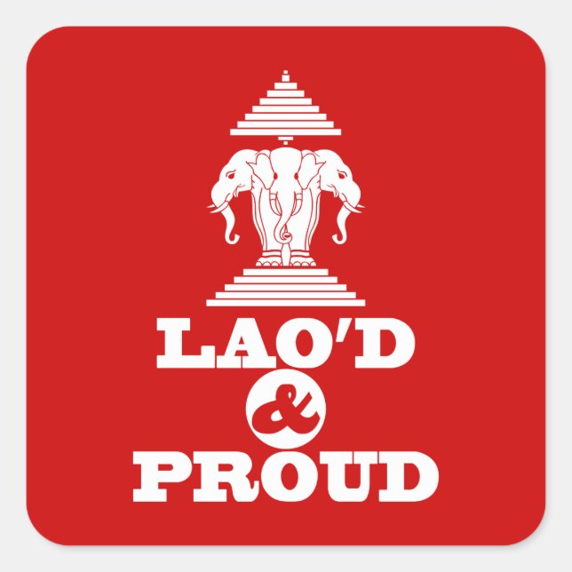 LAO'D & PROUD QUADRATISCHER AUFKLEBER (Vorderseite)