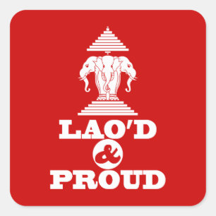LAO'D & PROUD QUADRATISCHER AUFKLEBER