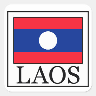 Laos-Aufkleber Quadratischer Aufkleber