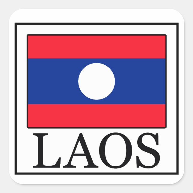 Laos-Aufkleber Quadratischer Aufkleber (Vorderseite)