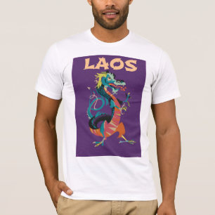 Laos Dragon Vintages Reiseplakat T-Shirt