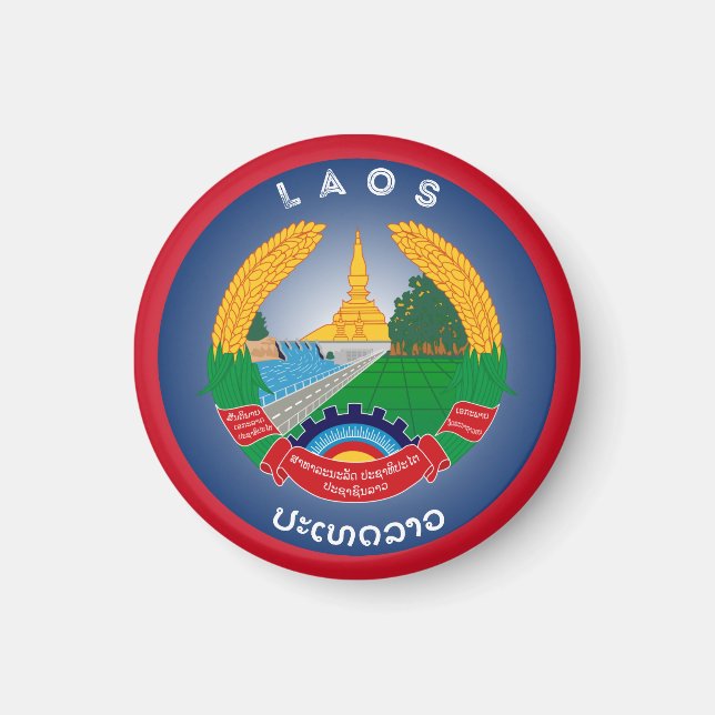 Laos-Erbe-Emblem Magnet (Vorne)