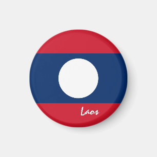Laos Fahne & Asien - Reise-/Sportfans Magnet