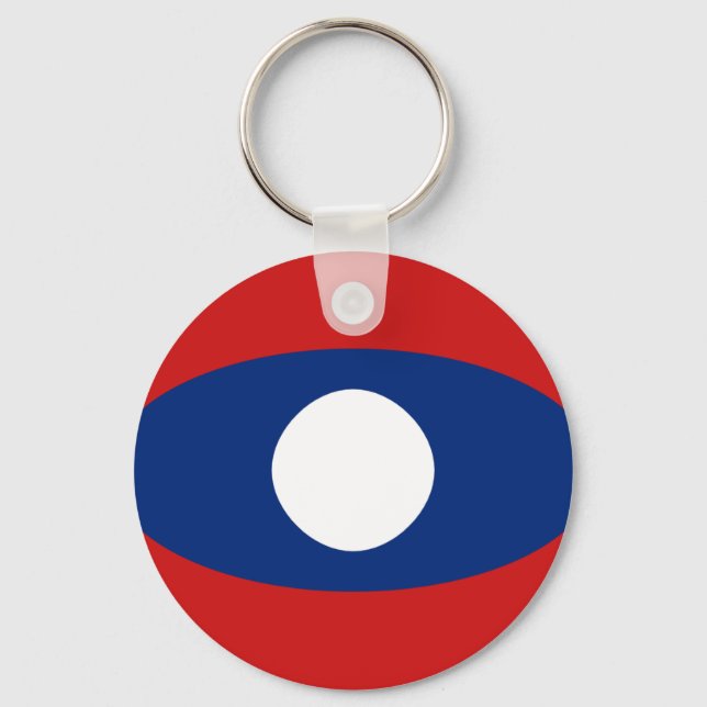 Laos Fisheye Flag Schlüsselanhänger (Vorderseite)