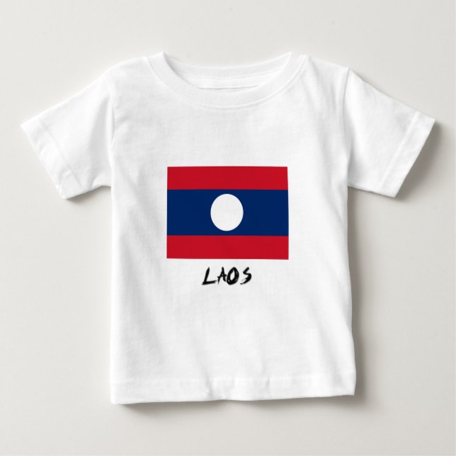 Laos Flag Baby T-shirt (Vorderseite)