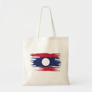 Laos Flag Brush Art Tragetasche