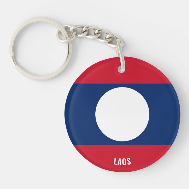Laos Flag Charming Patriotic Schlüsselanhänger (Vorderseite)