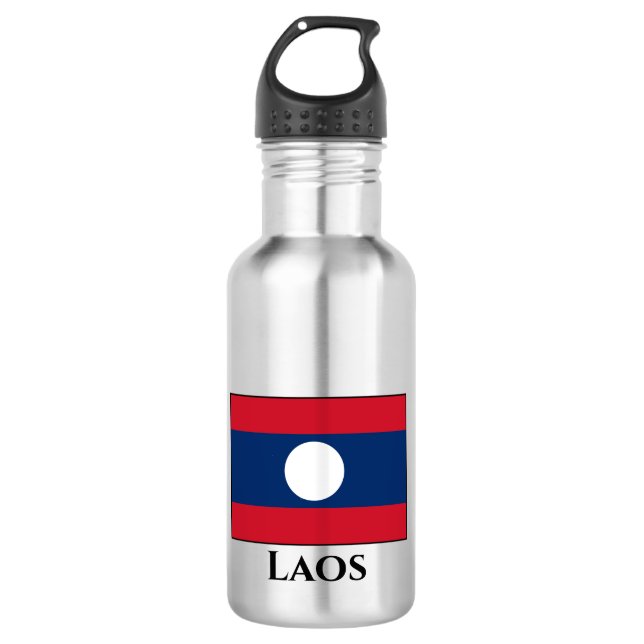 Laos Flag Edelstahlflasche (Vorderseite)