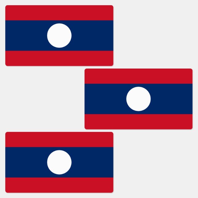 Laos Flag Etiketten (Gruppe)