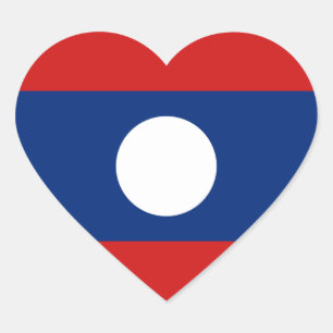 Laos Flag Heftsticker Herz-Aufkleber