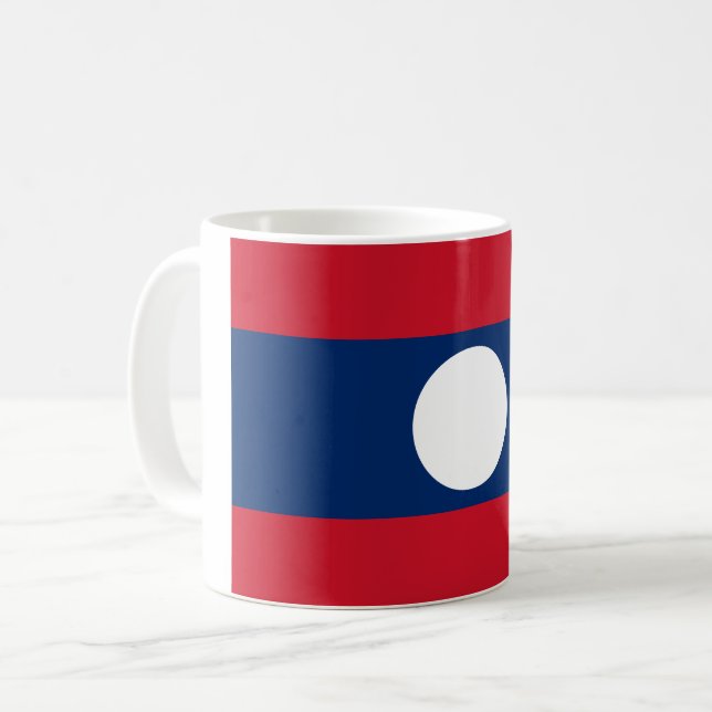 Laos Flag Kaffeetasse (Vorderseite Links)