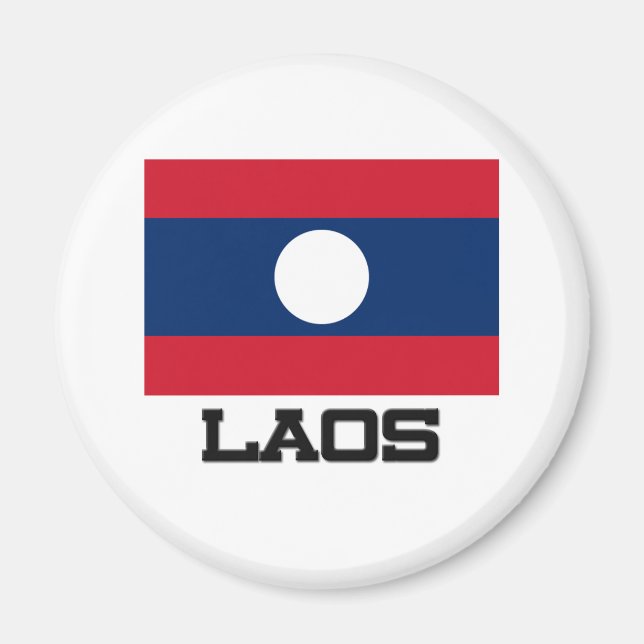 Laos Flag Magnet (Vorne)