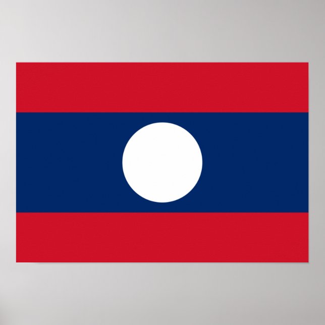 Laos Flag Poster (Vorne)