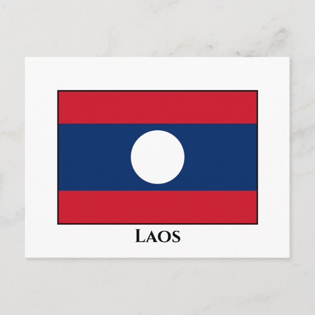 Laos Flag Postkarte (Vorderseite)
