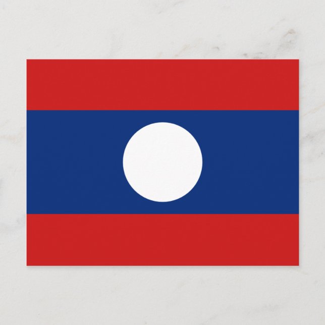 Laos Flag Postkarte (Vorderseite)