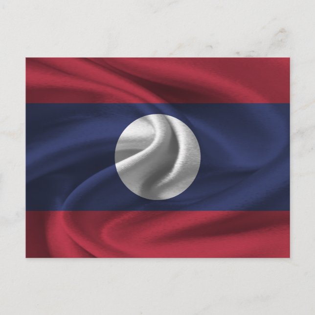 Laos Flag Postkarte (Vorderseite)