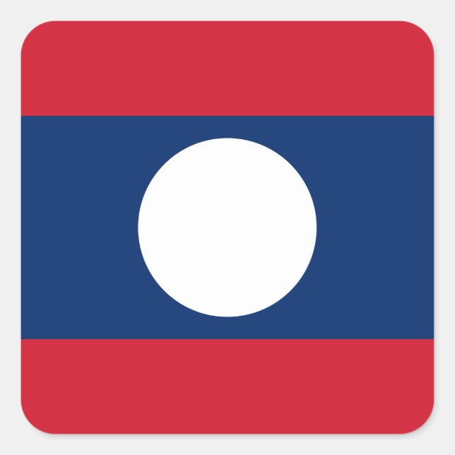 Laos Flag Quadratischer Aufkleber (Vorderseite)