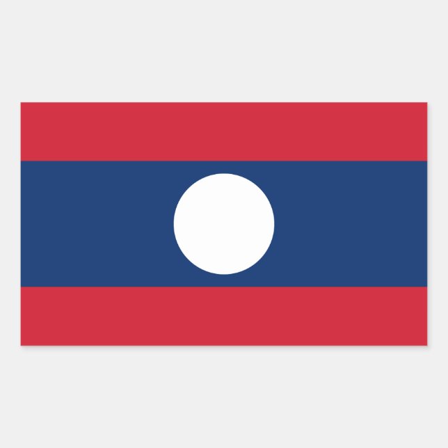Laos Flag Rechteckiger Aufkleber (Vorderseite)