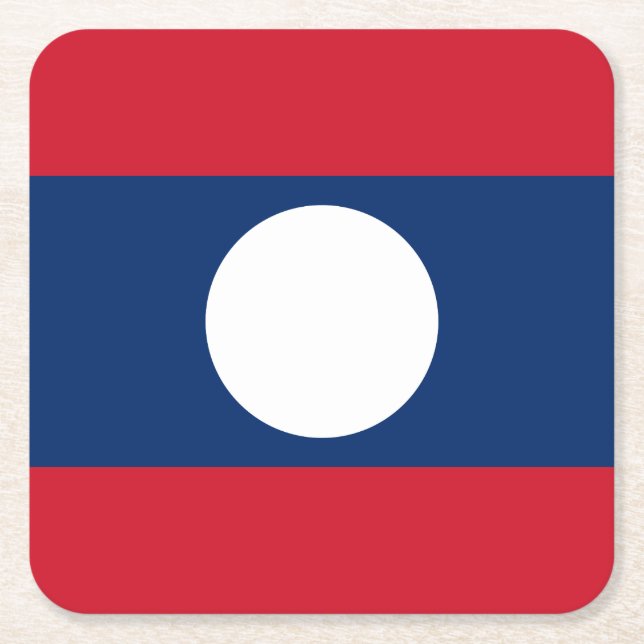 Laos Flag Rechteckiger Pappuntersetzer (Vorderseite)