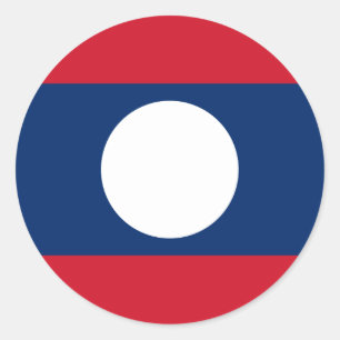 Laos Flag Runder Aufkleber