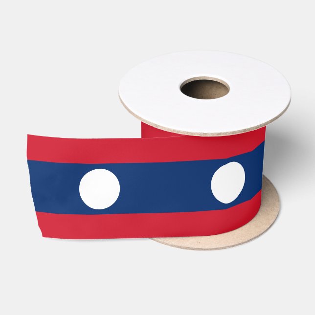 Laos Flag Satinband (Spule)