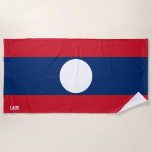 Laos Flag Splendid Patriotic Strandtuch