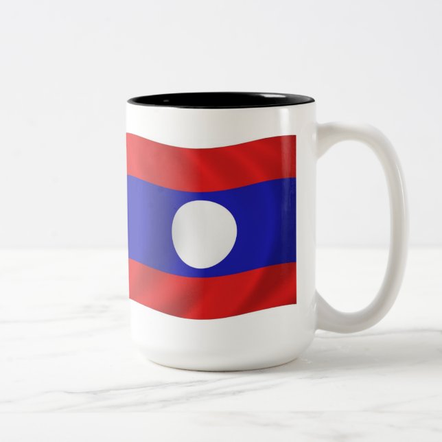 Laos Flag-Tasse Zweifarbige Tasse (Rechts)