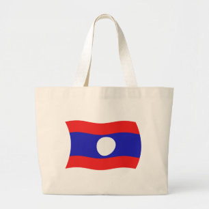 Laos Flag Tote Bag Jumbo Stoffbeutel