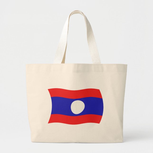 Laos Flag Tote Bag Jumbo Stoffbeutel (Vorne)