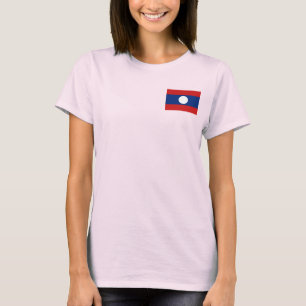 Laos Flag und Map dk T - Shirt