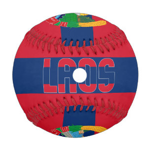 Laos Flag und Wappen Patriotisch Baseball