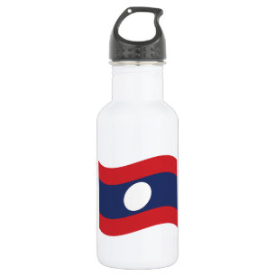 Laos Flag Wave Edelstahlflasche