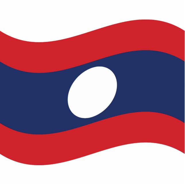 Laos Flag Wave Fotoskulptur Schlüsselanhänger (Vorne)