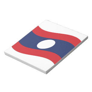 Laos Flag Wave Notizblock