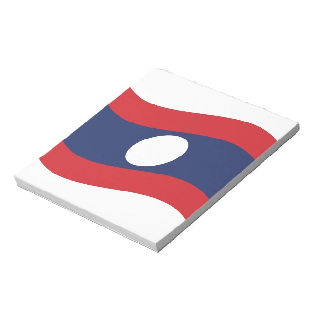 Laos Flag Wave Notizblock (Rotiert)