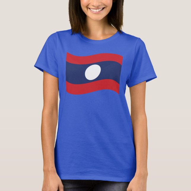 Laos Flag Wave T-Shirt (Vorderseite)