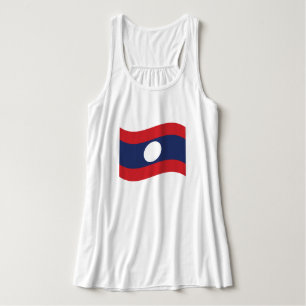 Laos Flag Wave Tank Top