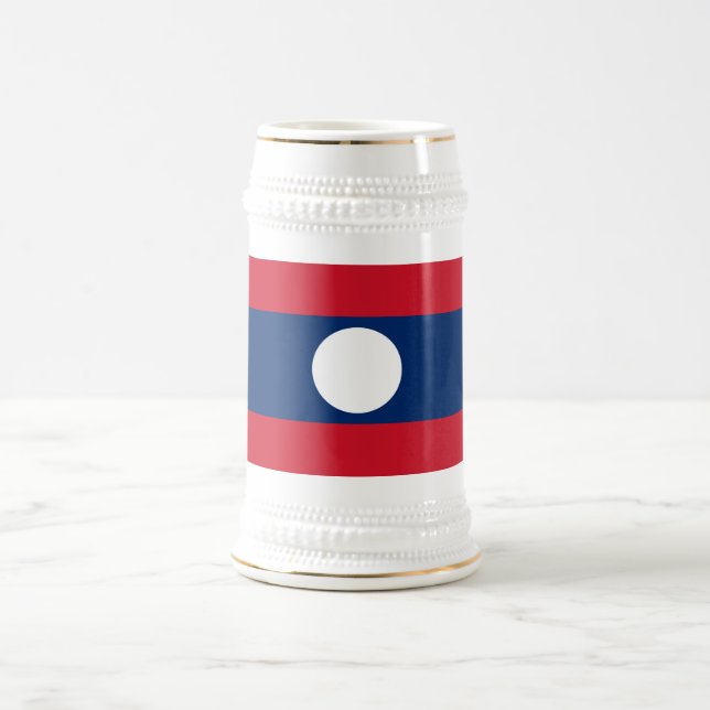 Laos-Flagge Bierglas (Mittel)