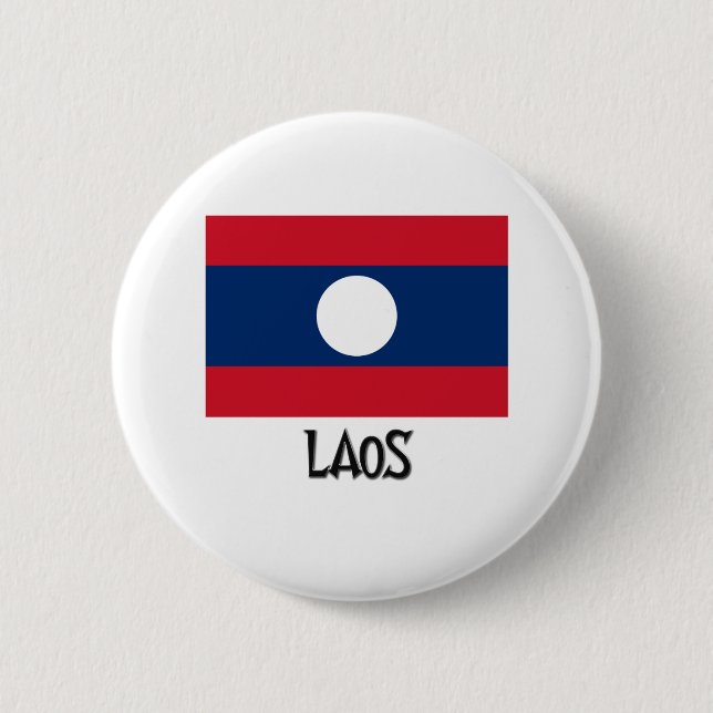 Laos-Flagge Button (Vorderseite)