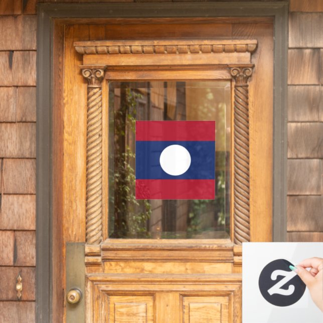 Laos-Flagge Fensteraufkleber (Haustür)
