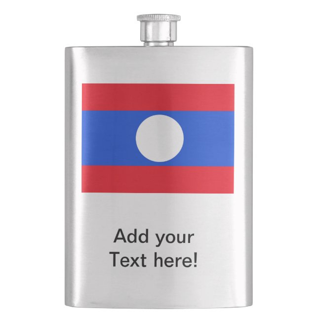 Laos-Flagge Flachmann (Vorderseite)