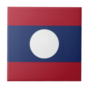 Laos-Flagge Fliese
