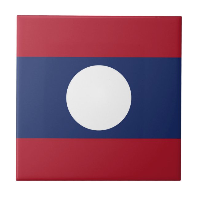 Laos-Flagge Fliese (Vorderseite)